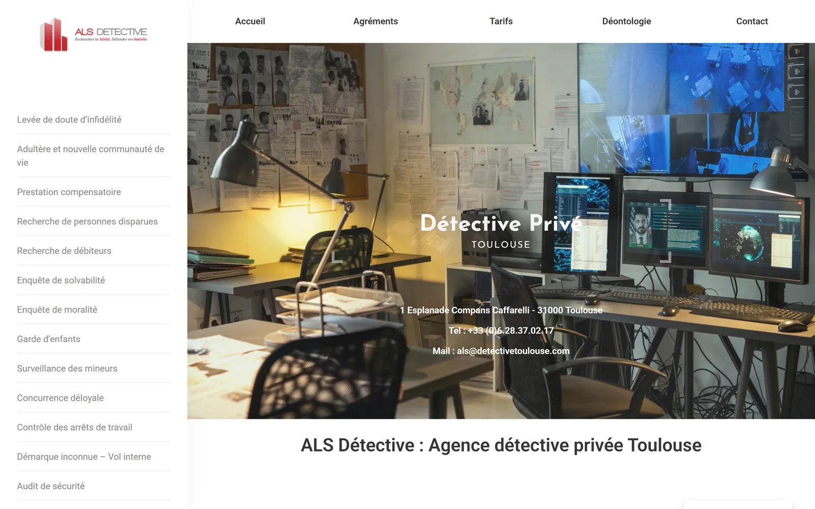 Site internet ALS détective