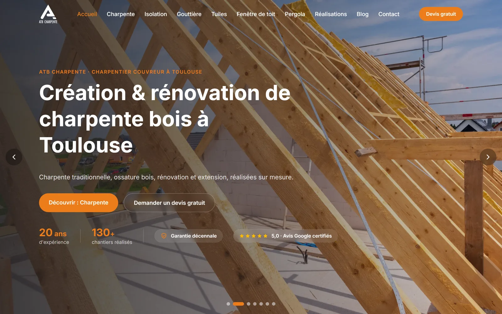 Site internet ATB Charpente