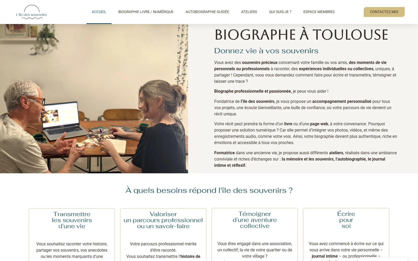 Site internet L'île des souvenirs