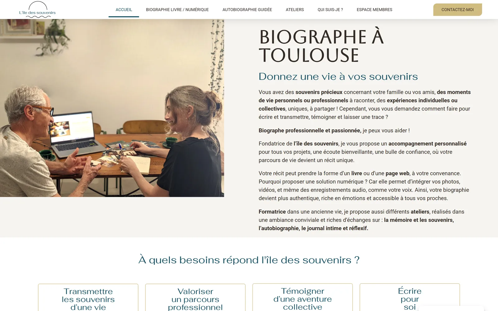 Site internet L'île des souvenirs