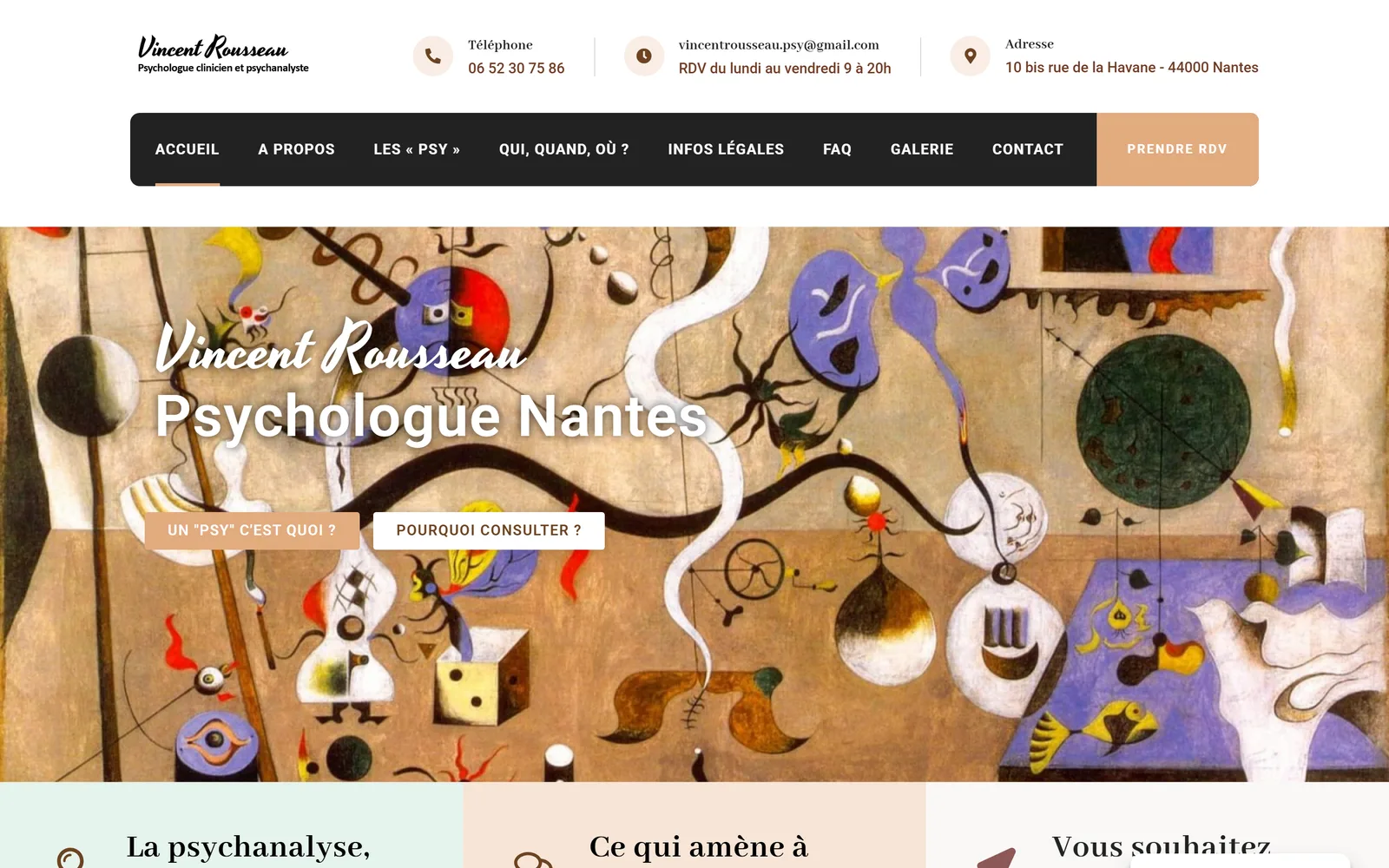 Site internet Vincent Rousseau