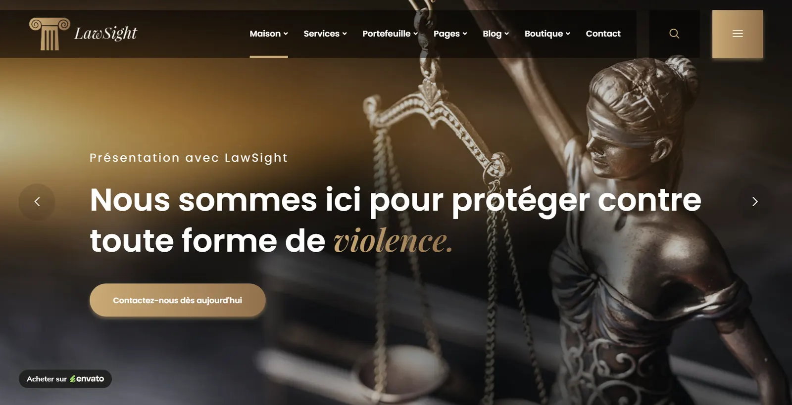 Exemple de design site internet pour cabinet d'avocat professionnel