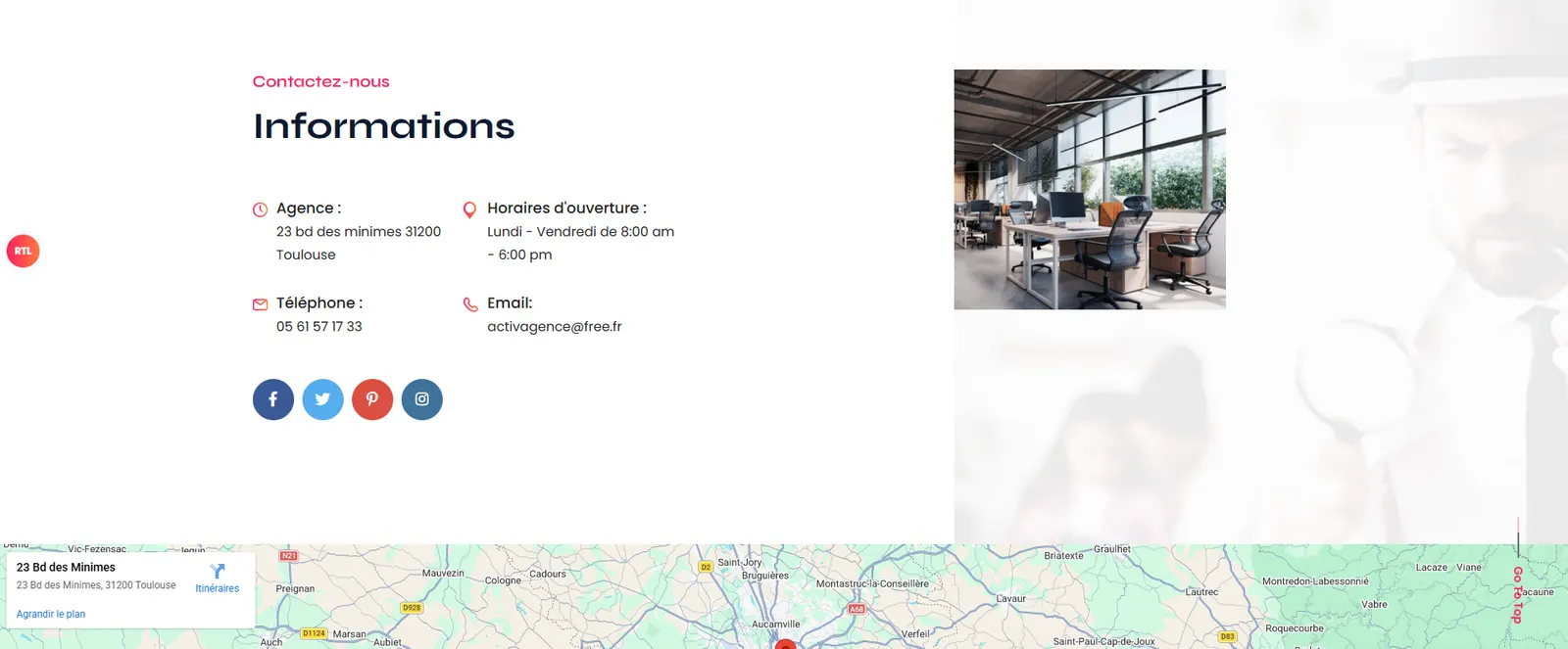 Formulaire de demande de devis intégré pour site artisan