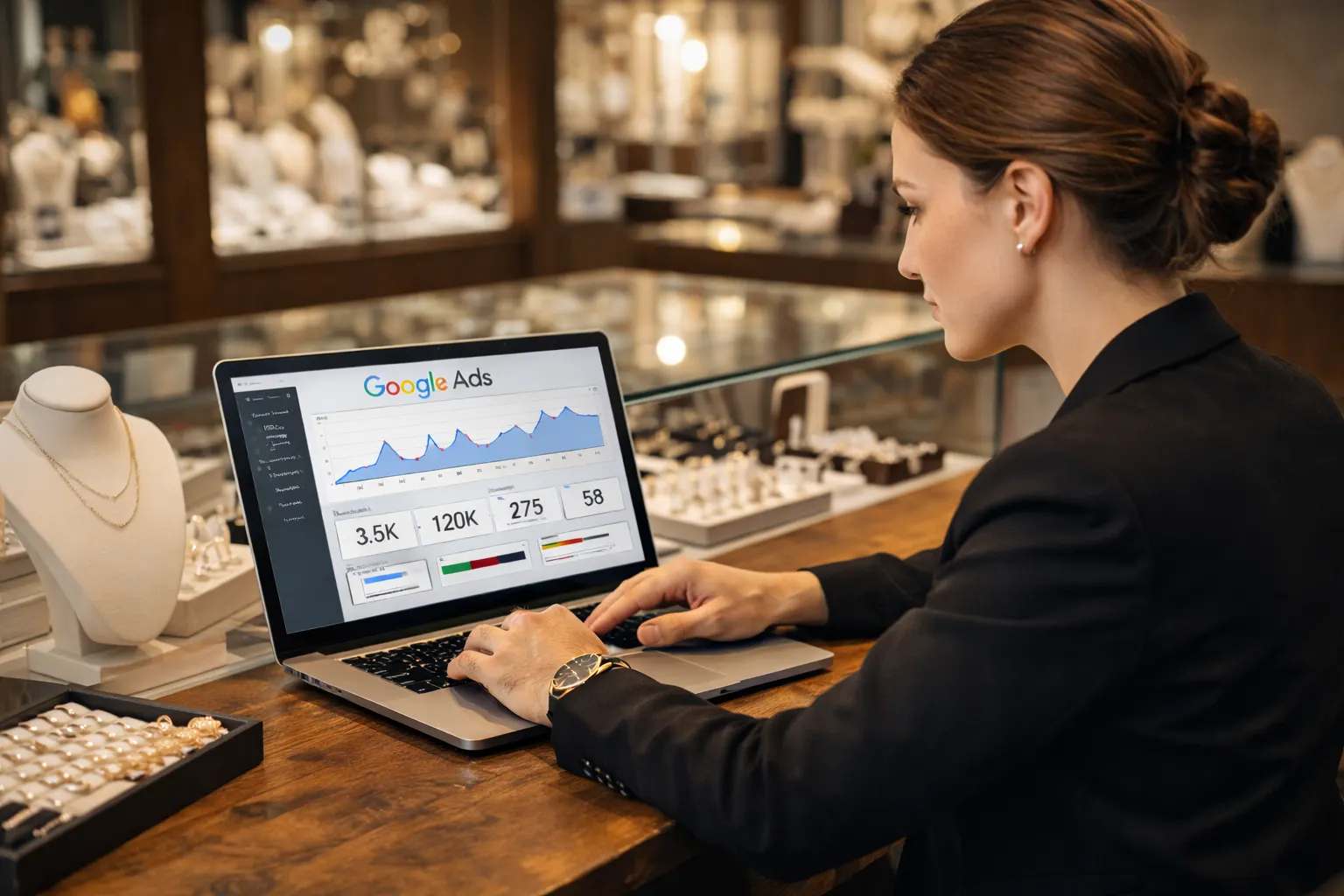 Google Ads pour bijouterie : campagnes performantes et rentables