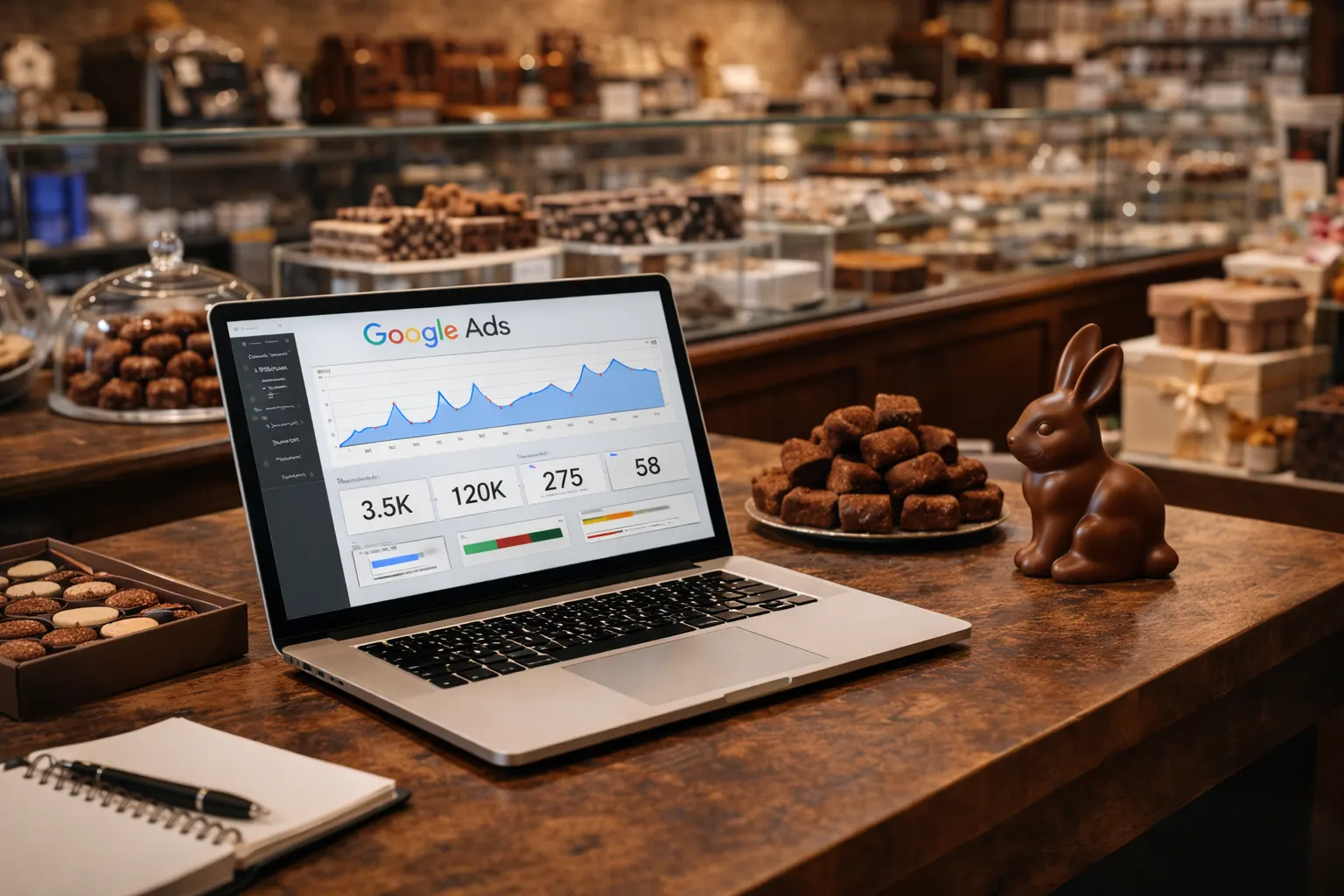 Google Ads pour chocolaterie : campagnes performantes et rentables