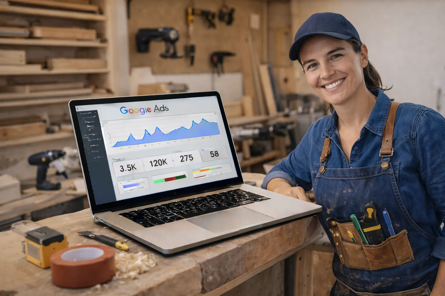 Google Ads pour menuisier : campagnes performantes et rentables