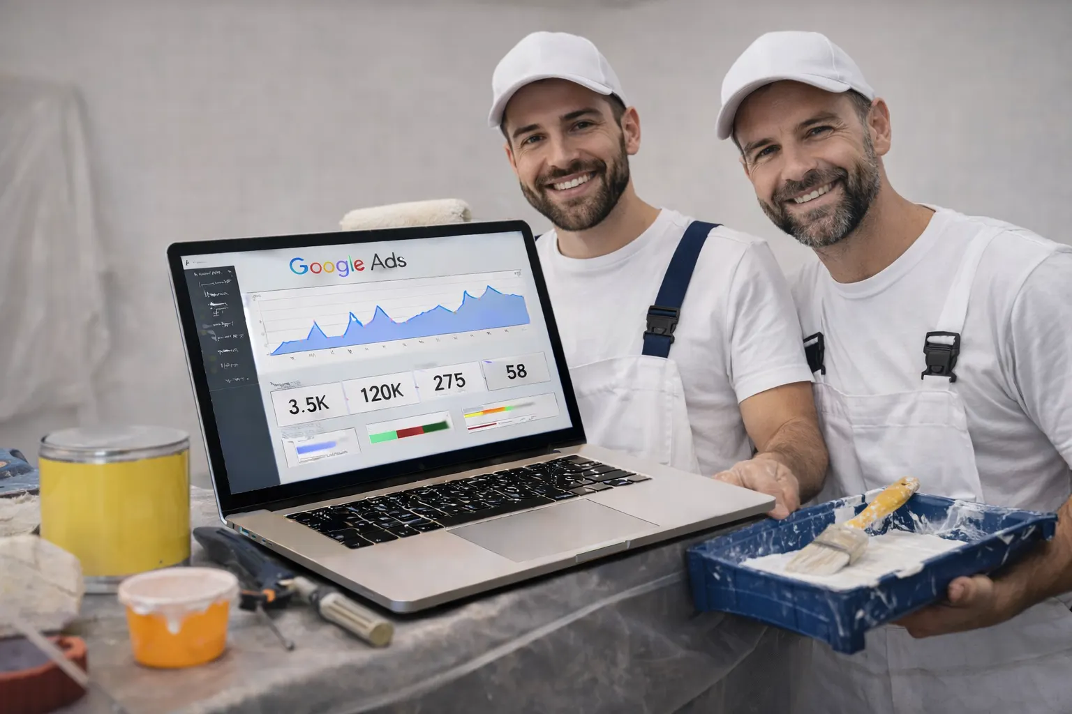 Google Ads pour peintre batiment : campagnes performantes et rentables