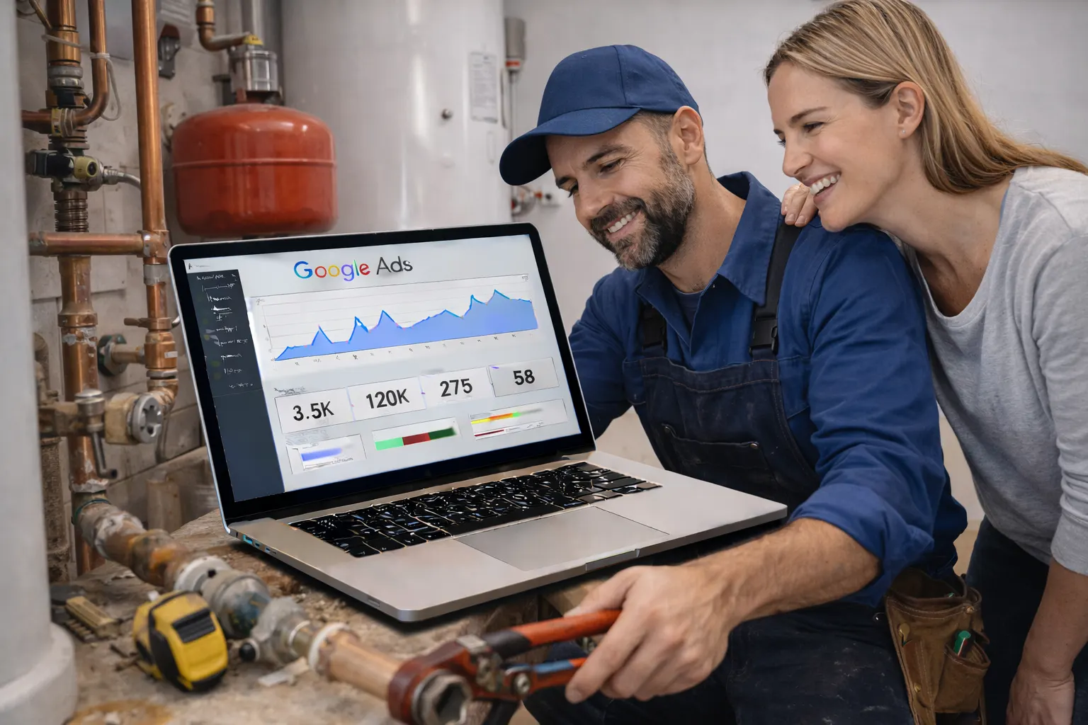 Google Ads pour plombier chauffagiste : campagnes performantes et rentables