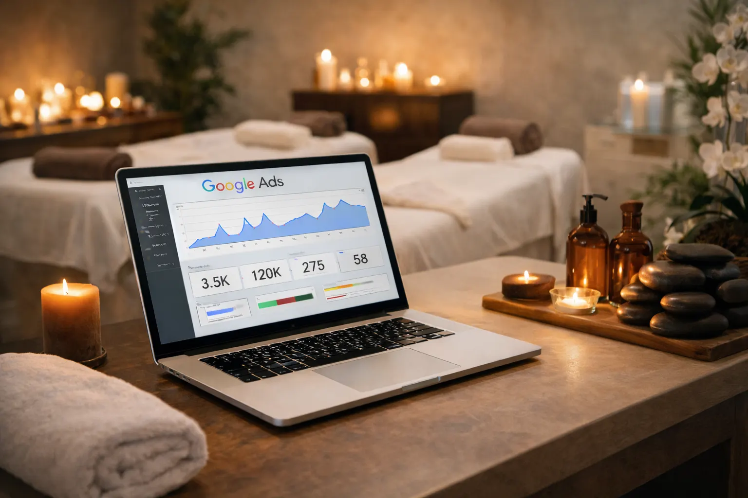 Google Ads pour salon massage : campagnes performantes et rentables