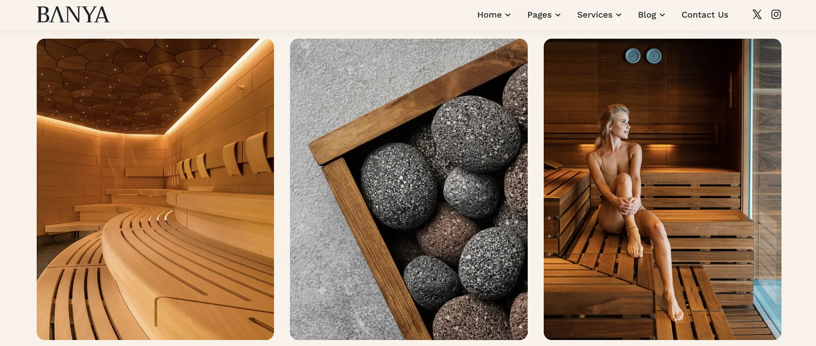 Maquette de site internet pour centre de bien-être