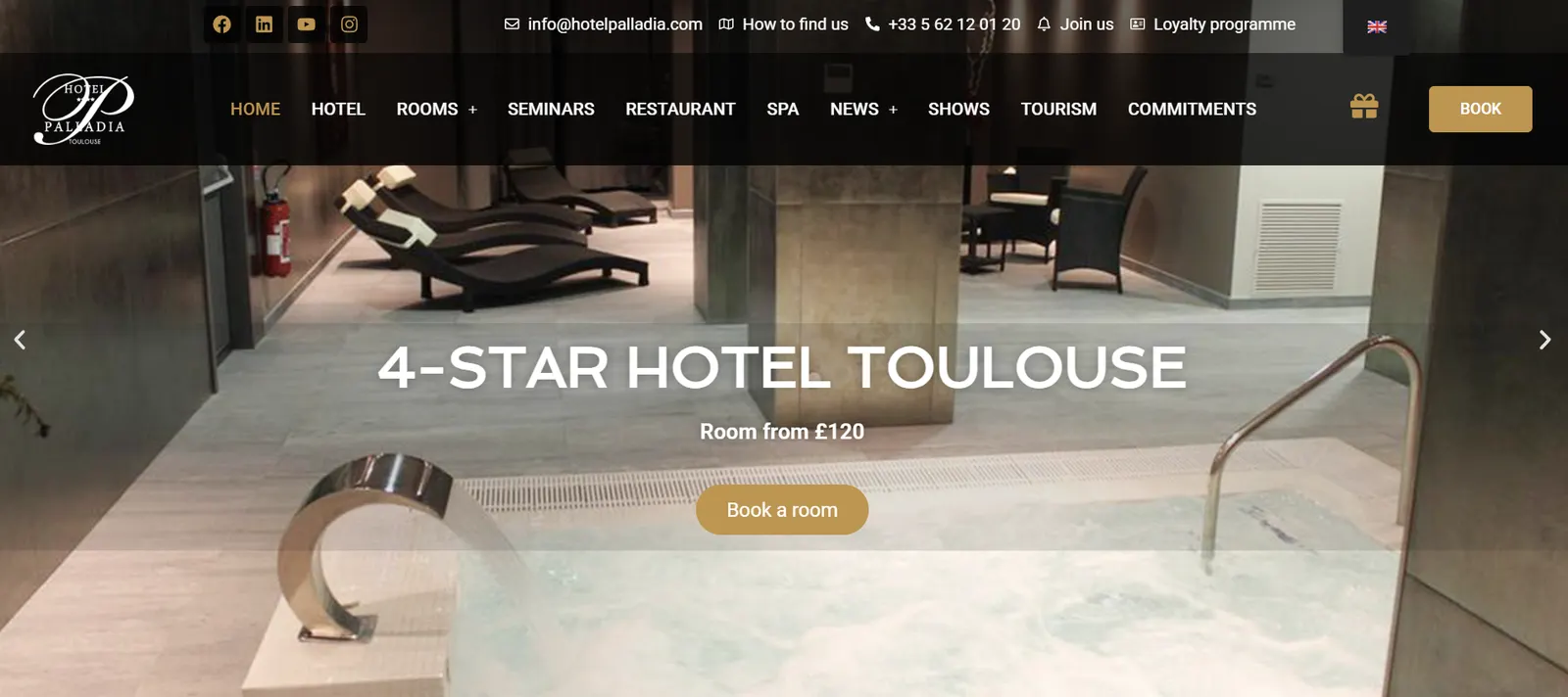 Site internet multilingue pour hôtel avec sélecteur de langue