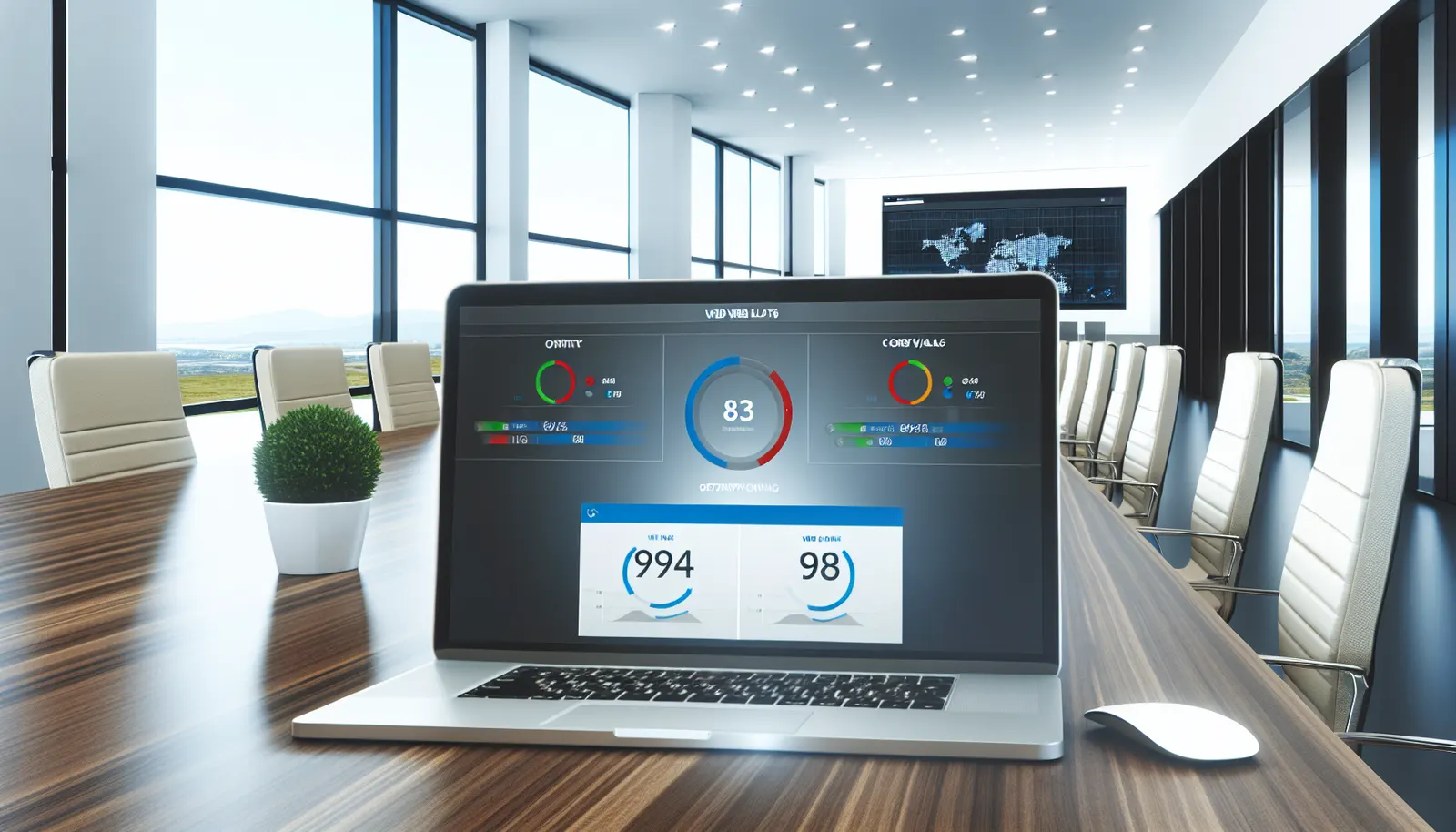 Tableau de bord de performance web affichant les métriques Core Web Vitals