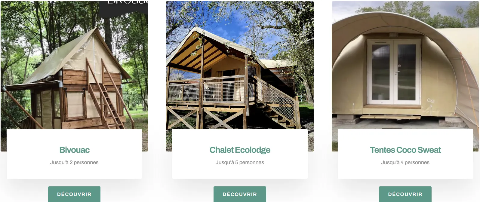 Galerie photo immersive pour site internet de camping