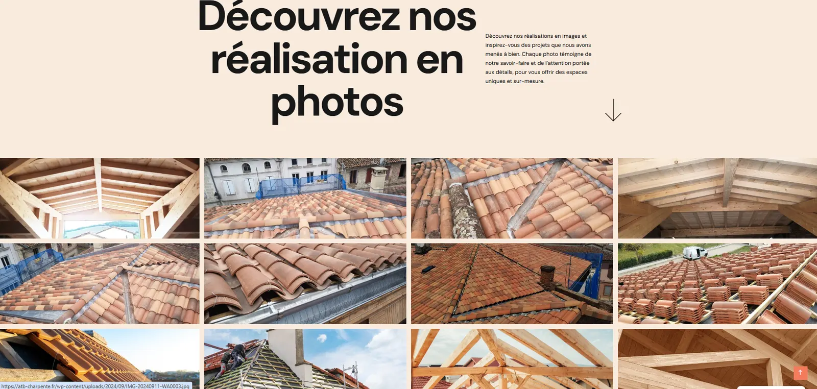 Site vitrine avec portfolio de chantiers pour artisan