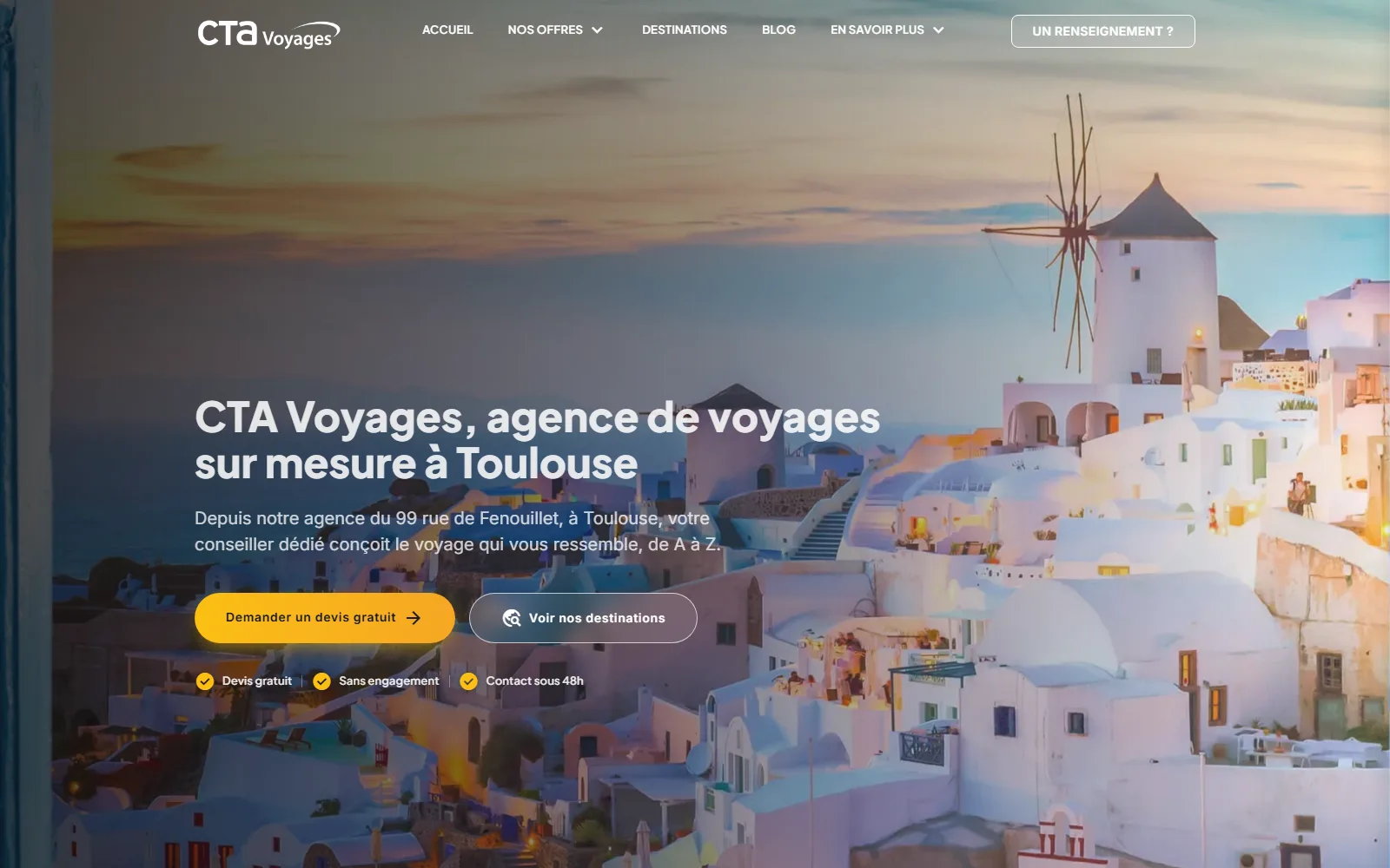 Site internet CTA Voyages