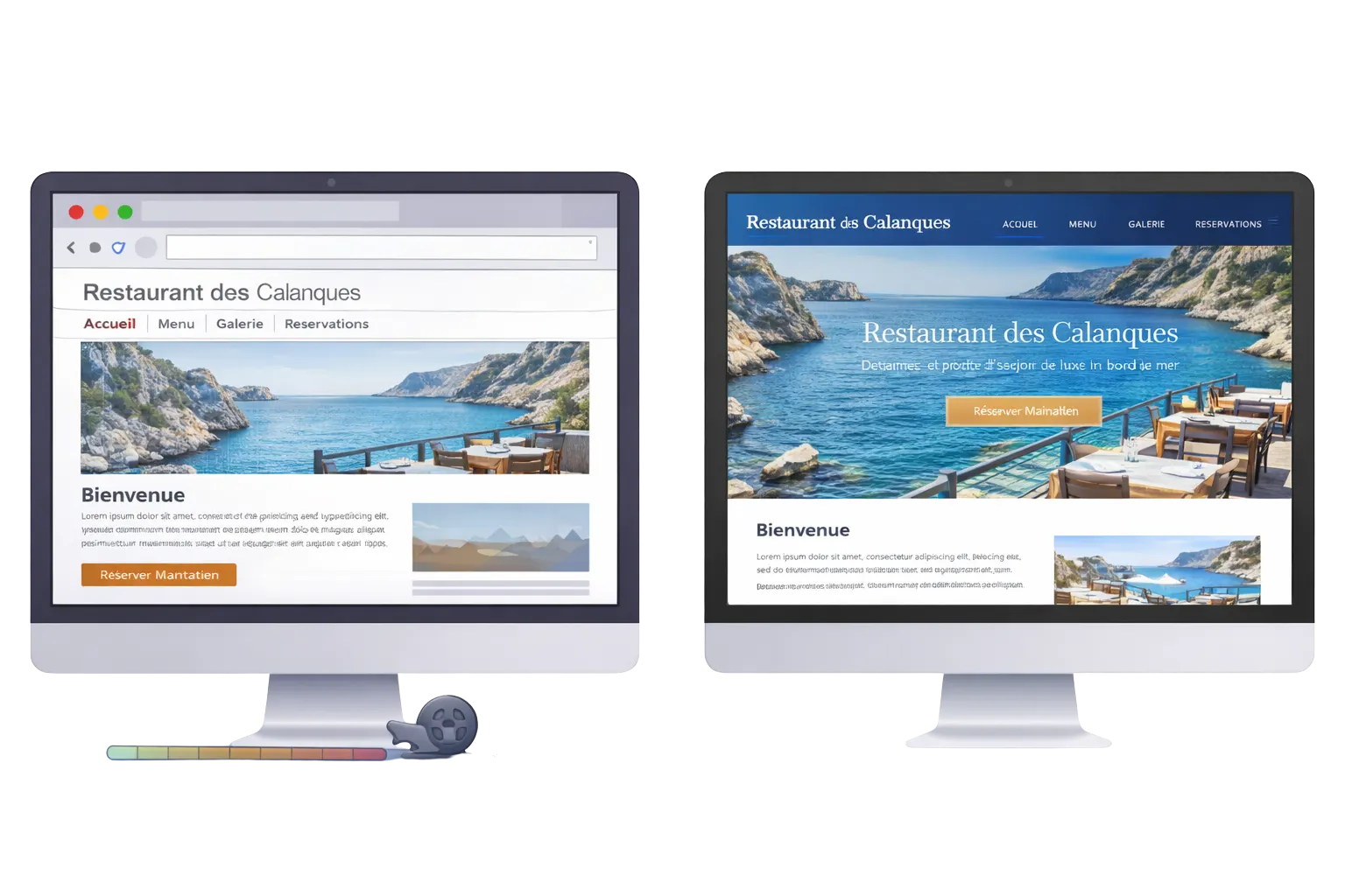 Refonte de site internet — avant / après modernisation