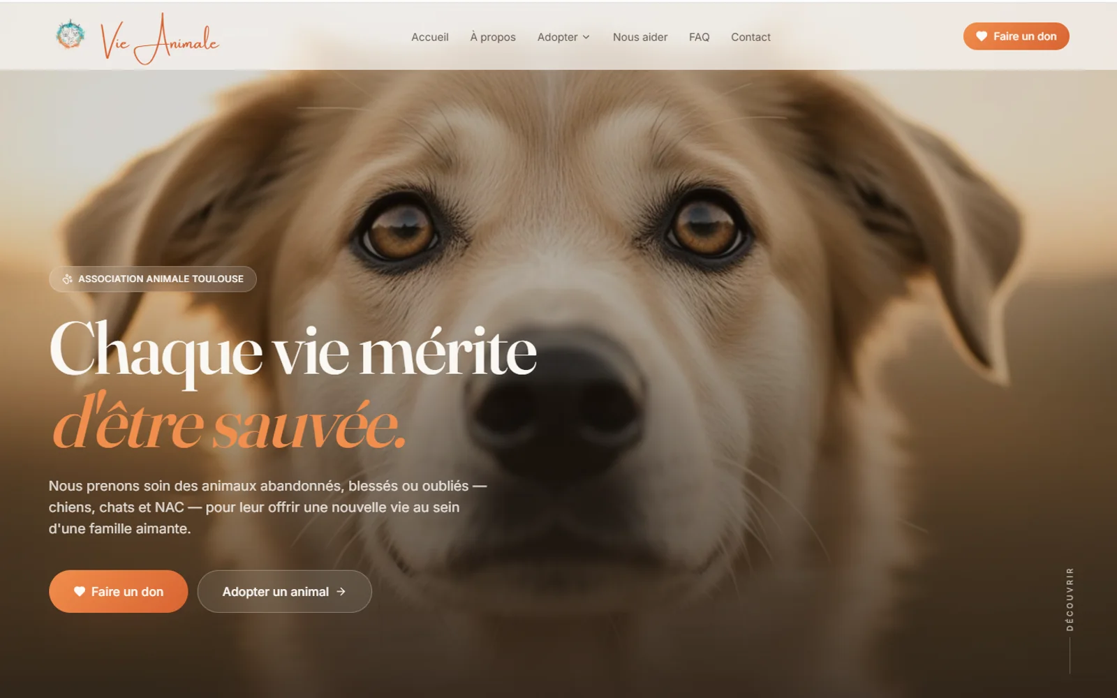 Site internet Vie Animale