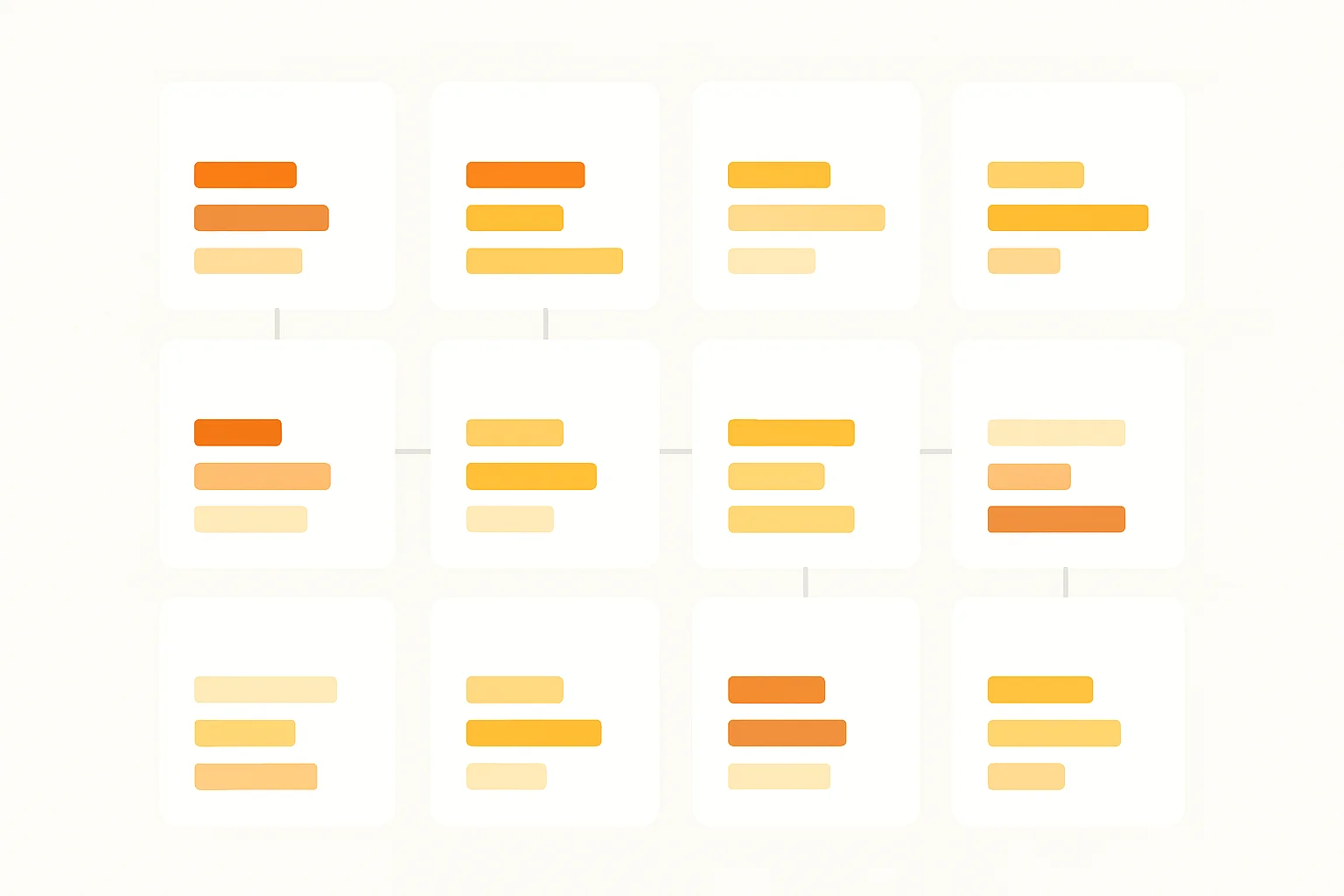 Template calendrier editorial SEO 12 mois avec types de contenu par mois