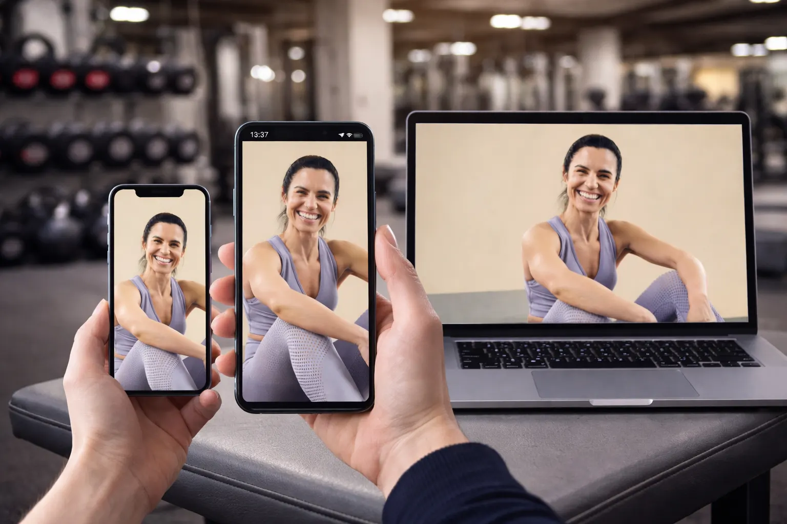 Vérification du site internet sur tablette et PC pour coach sportif