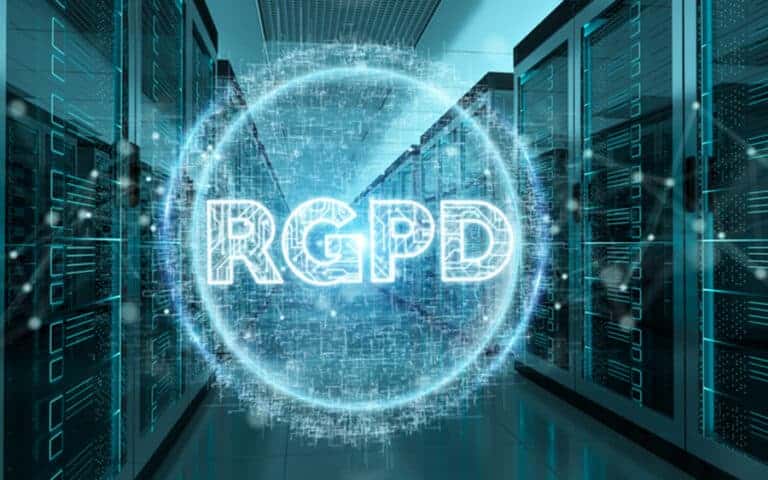 Inscription en lettre "RGPD" pour montrer que l'agence Clickzou créé des site web respectant les normes RGPD.