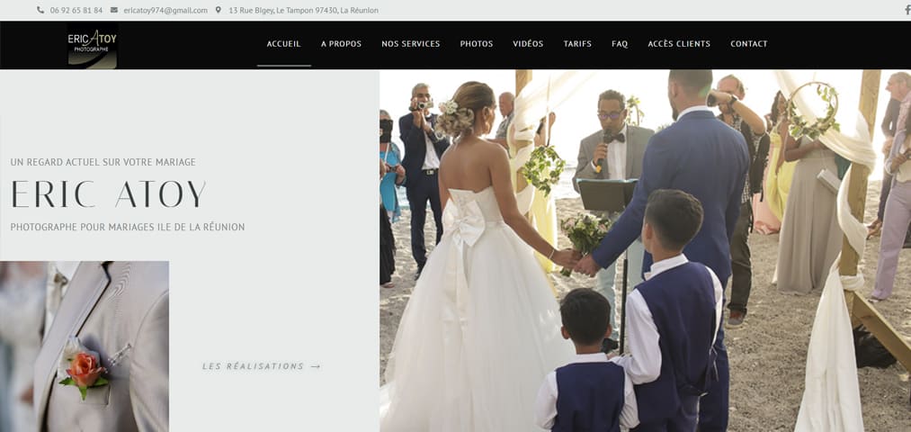 Illustration d'une refonte d'un site internet pour un photographe à l'ile de la Réunion