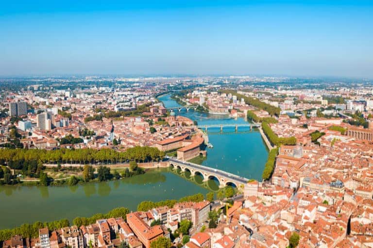 Vue panoramique aérienne de Toulouse, France